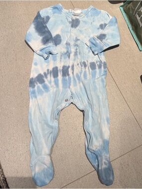 Baby Steps Blue Tie-Dye Footed One-Piece